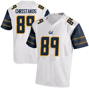 Men's Replica Tommy Christakos California Golden Bears Football College Jersey - White